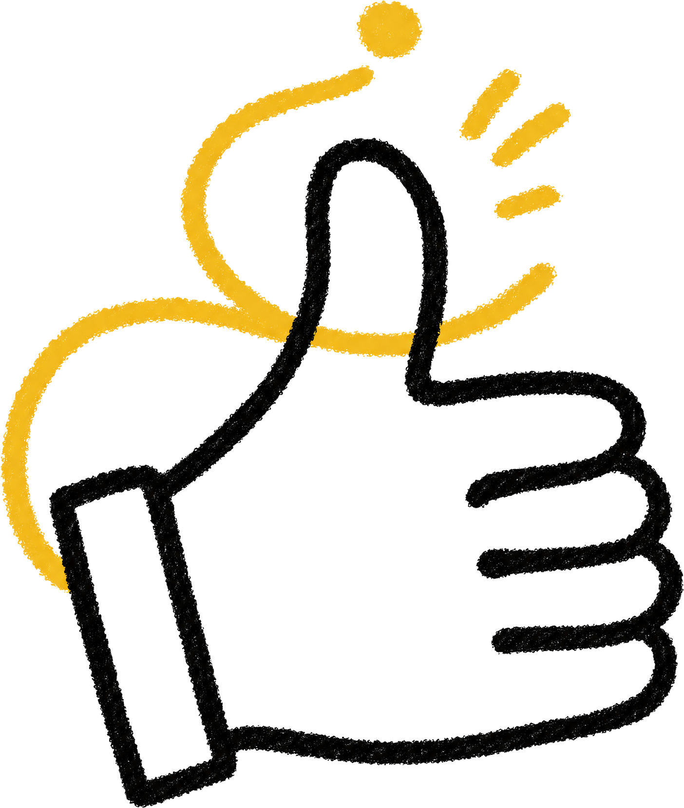 Hand-drawn thumbs up